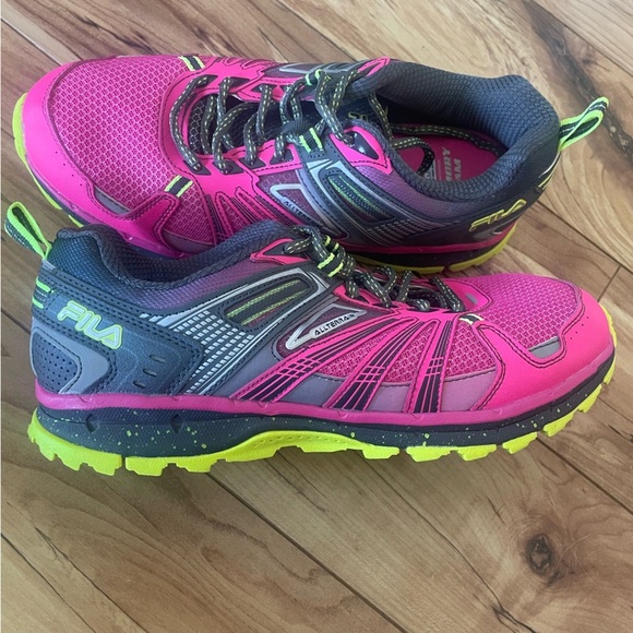 Fila memory TKO TT 4.0 ombré Pink Yellow Athletic Shoes trail running Womens 11 - Picture 2 of 13